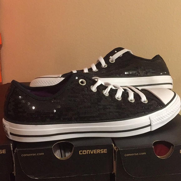sequin white converse